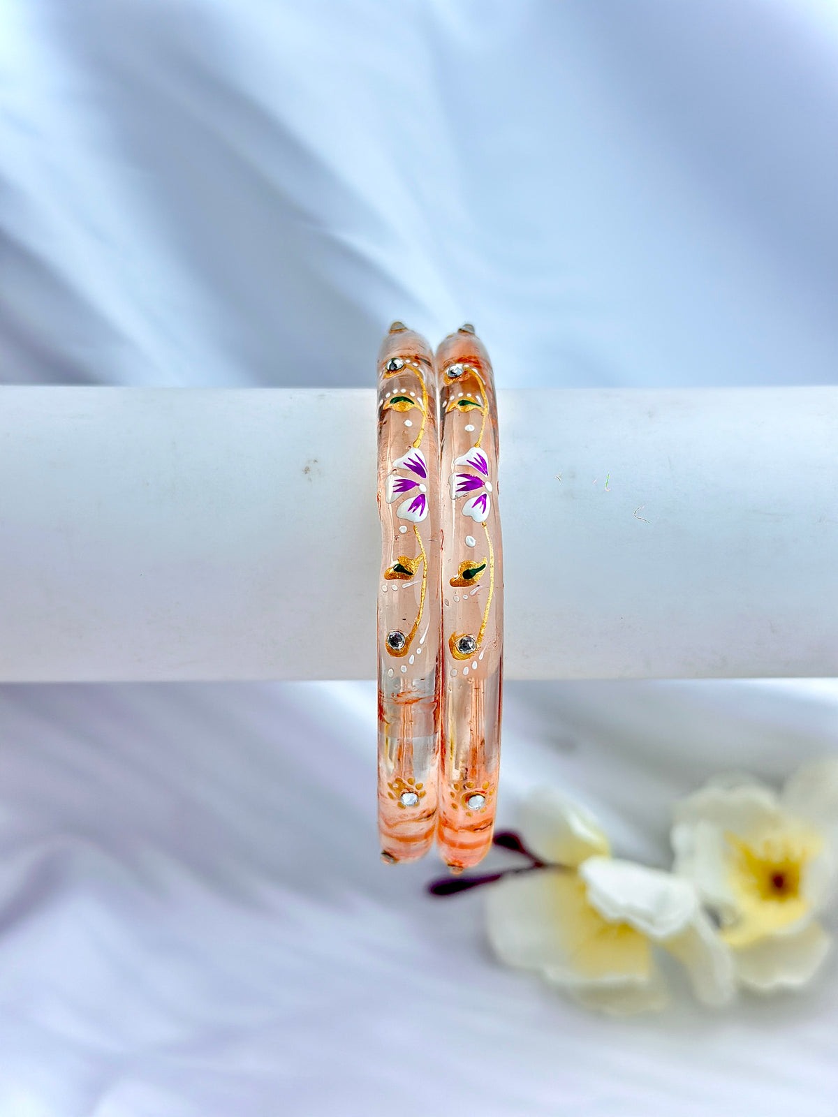 Floral Elegance handcrafted bangle (2pcs set)