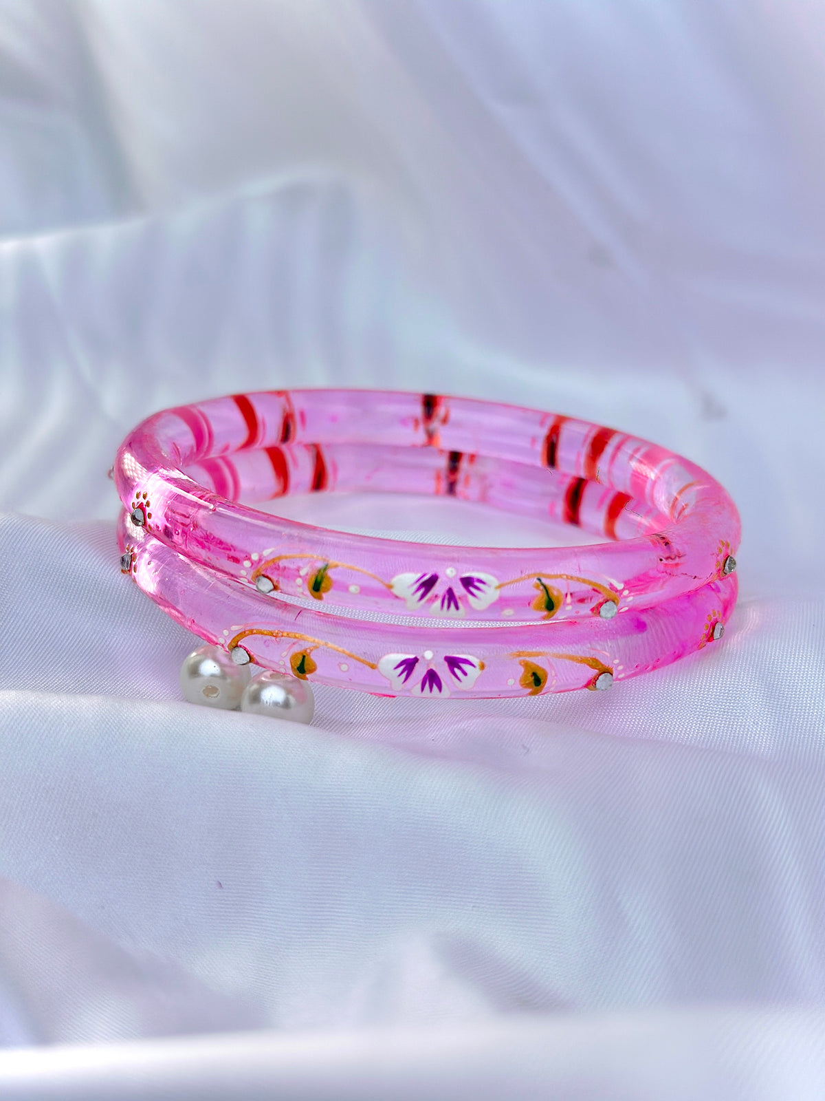 Floral Elegance handcrafted bangle (2pcs set)