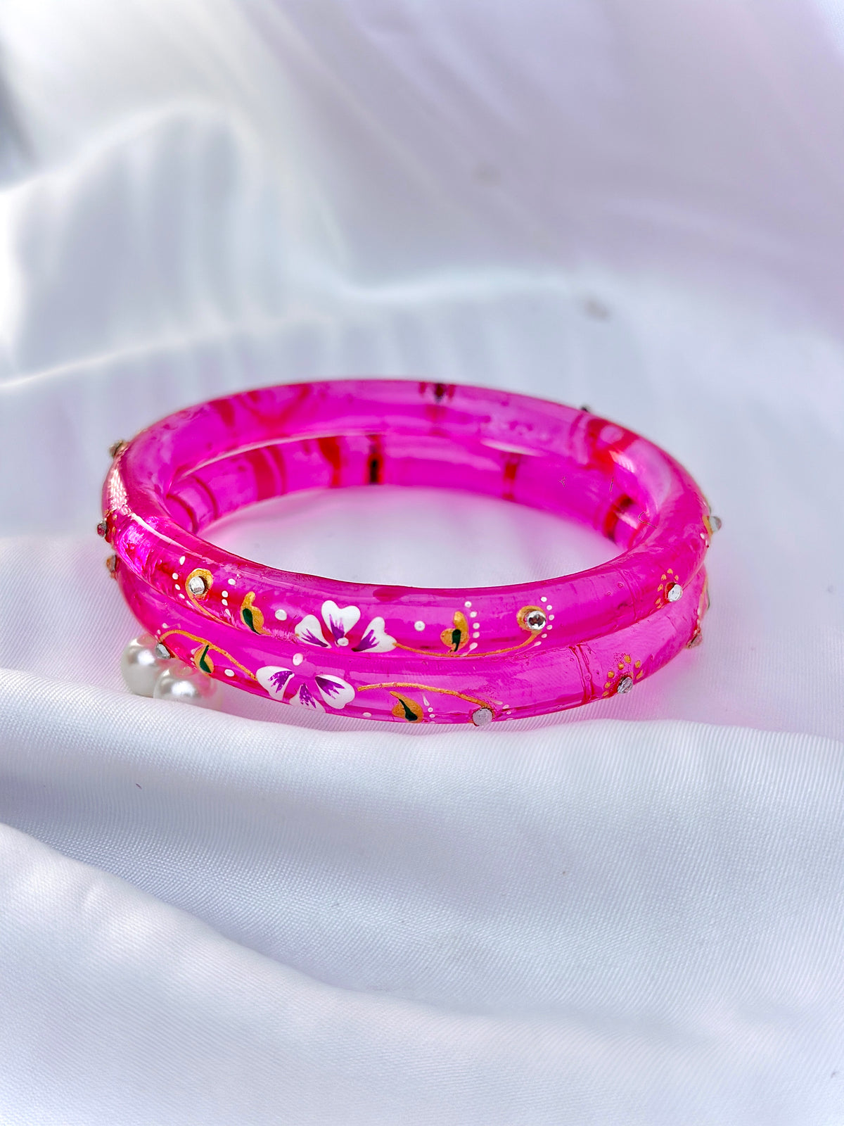 Floral Elegance handcrafted bangle (2pcs set)
