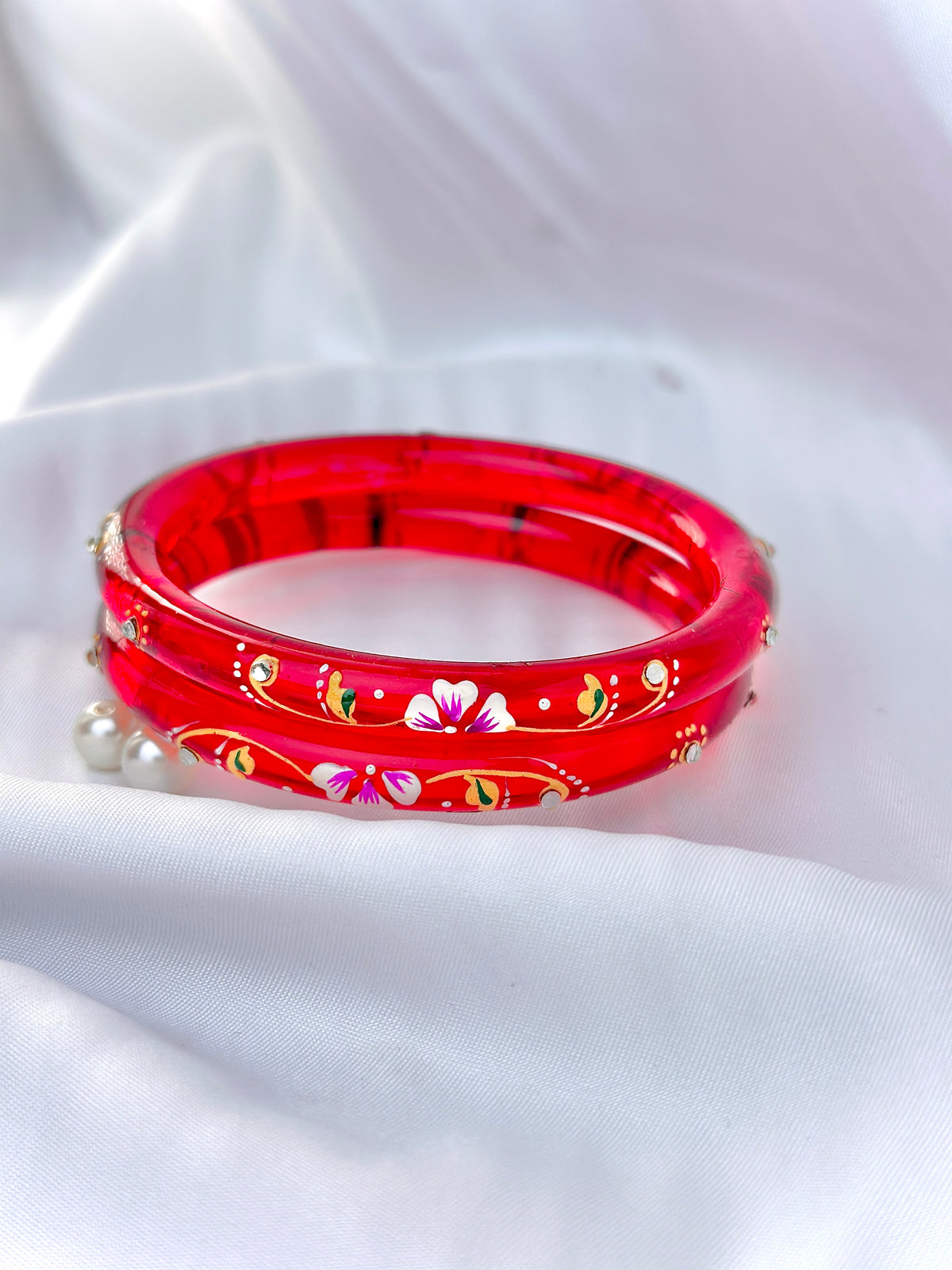 Floral Elegance handcrafted bangle (2pcs set)