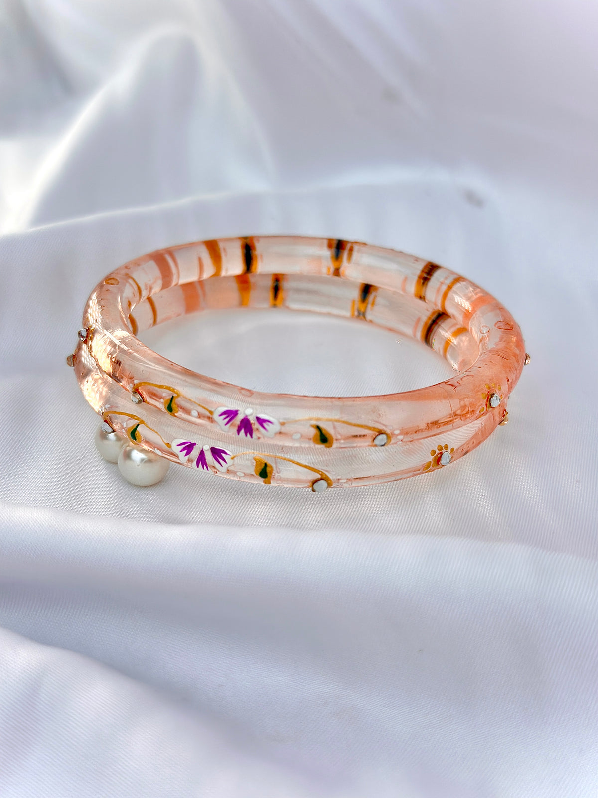 Floral Elegance handcrafted bangle (2pcs set)