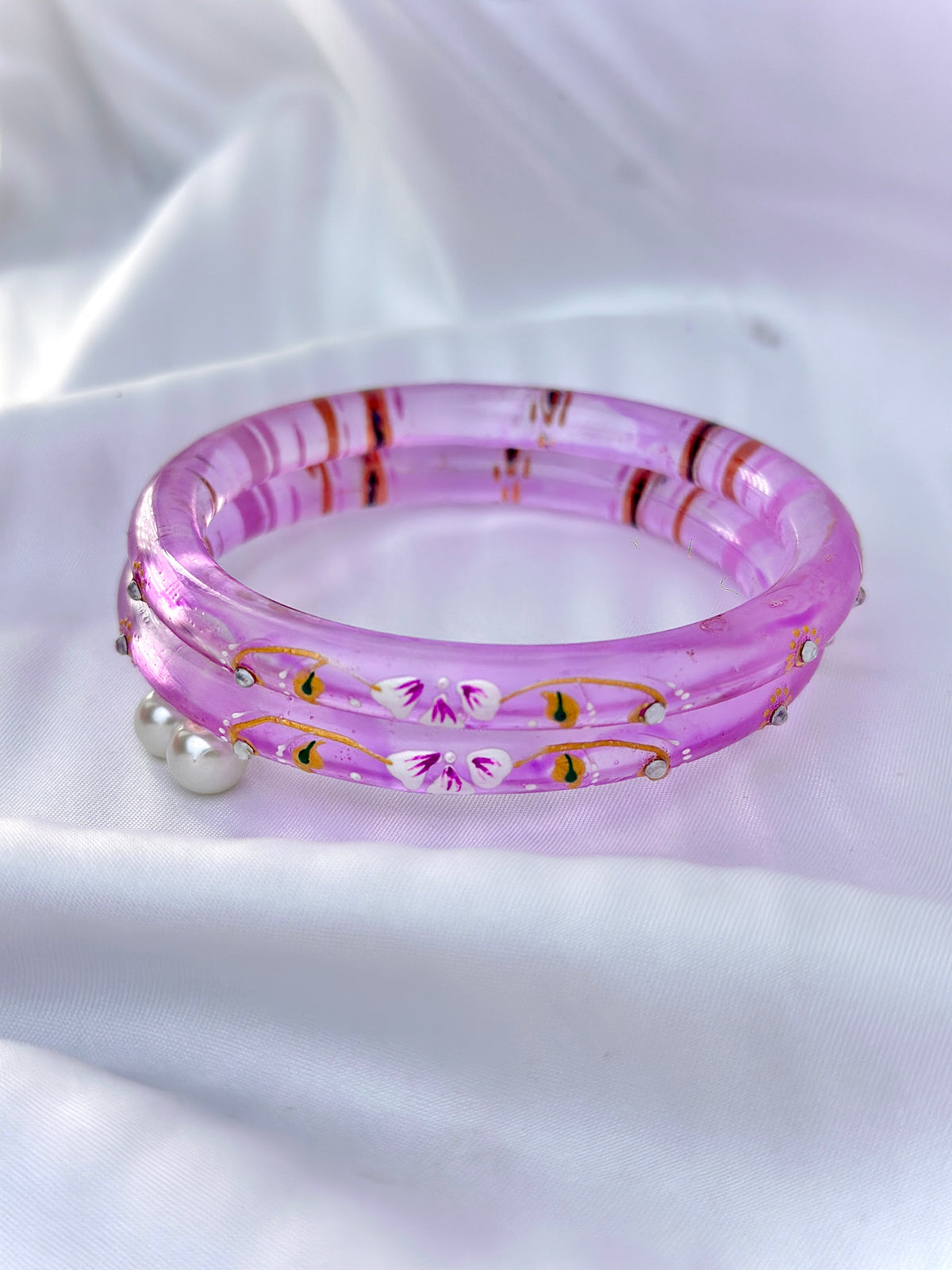 Floral Elegance handcrafted bangle (2pcs set)