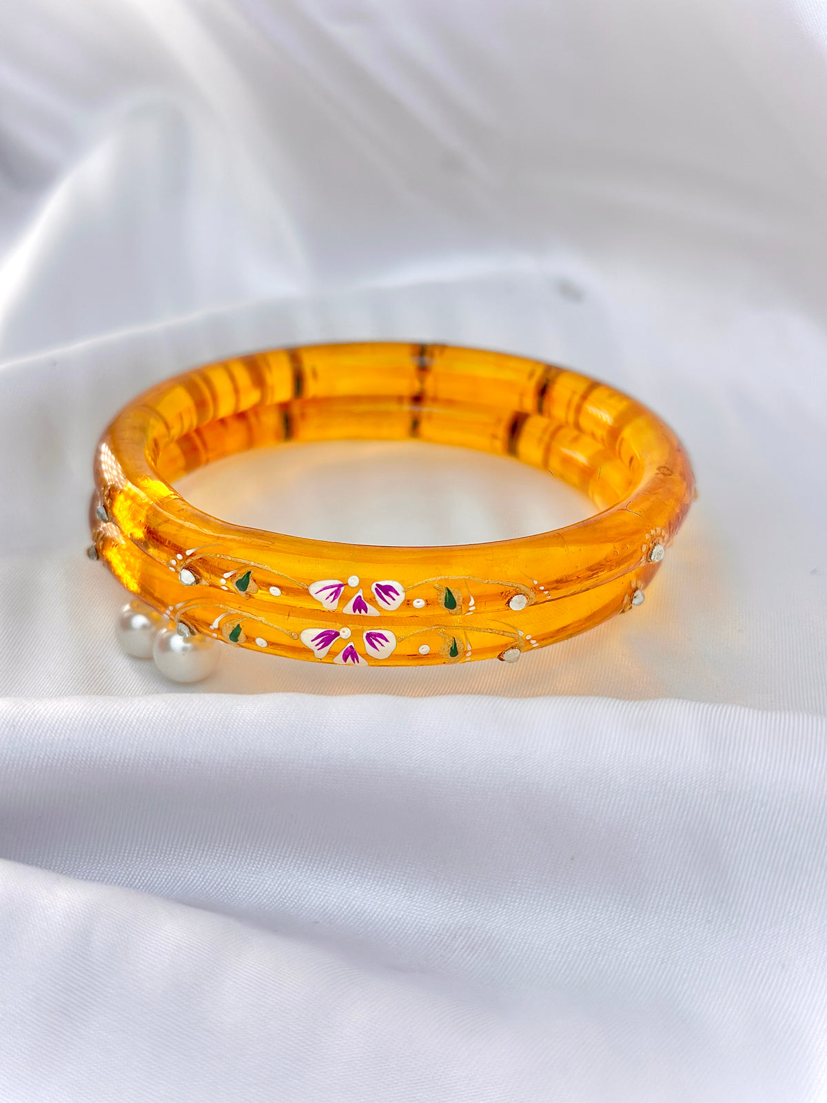 Floral Elegance handcrafted bangle (2pcs set)