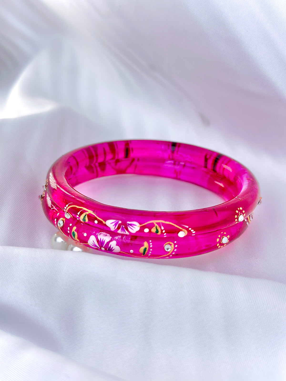 Floral Elegance handcrafted bangle (2pcs set)