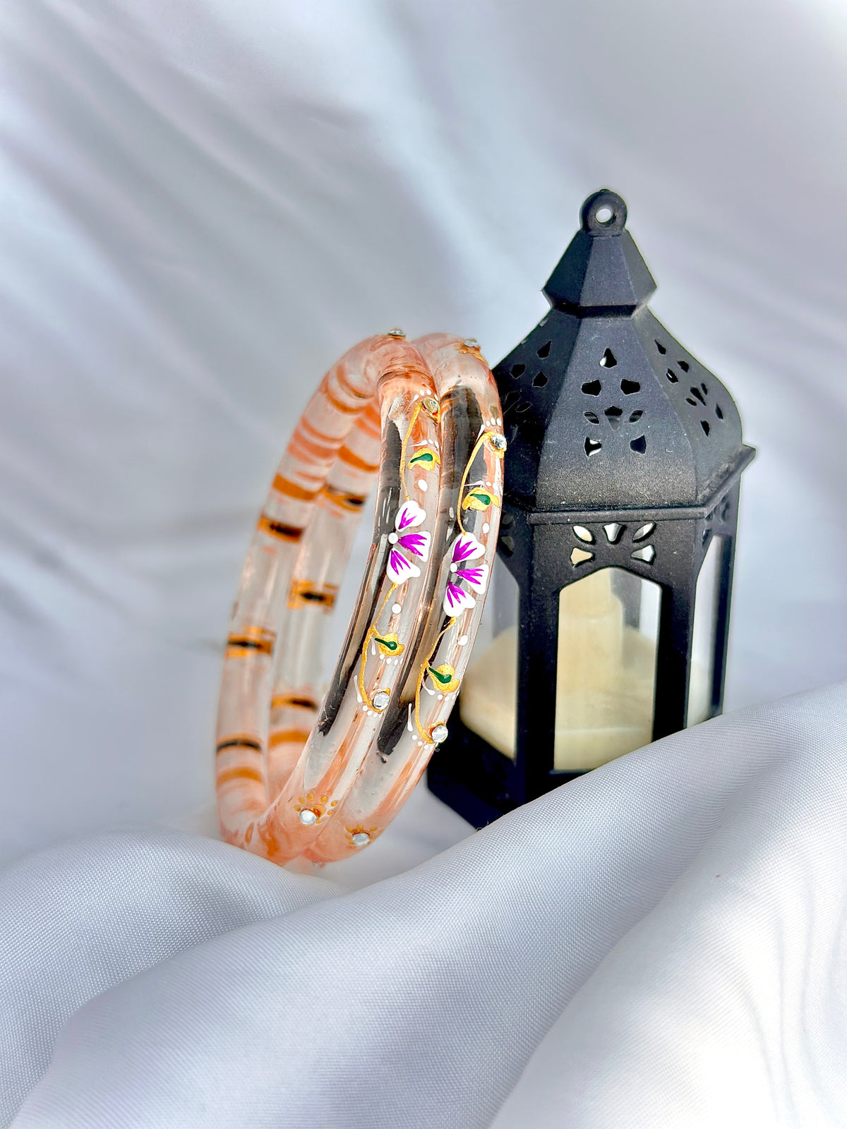 Floral Elegance handcrafted bangle (2pcs set)