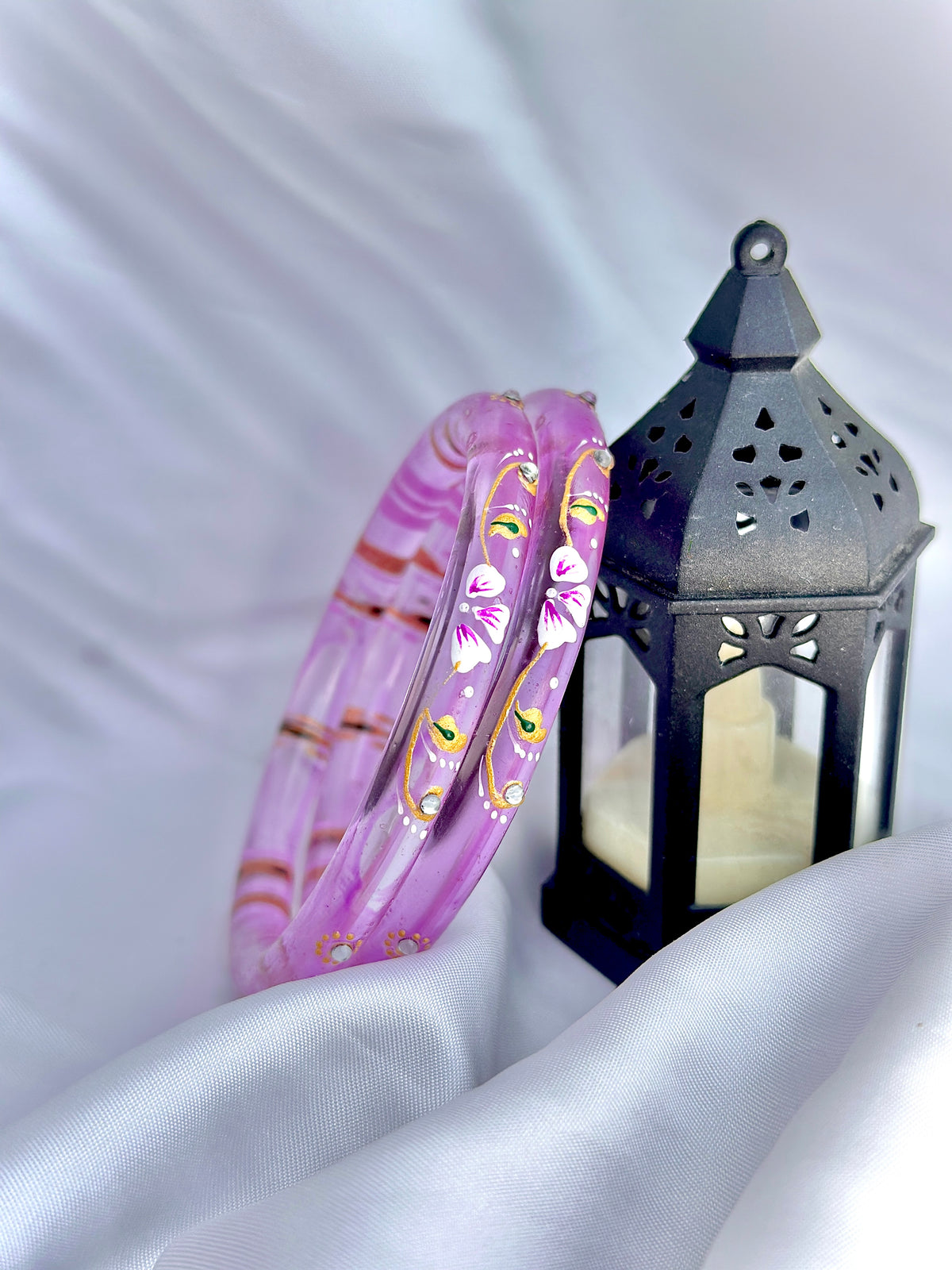Floral Elegance handcrafted bangle (2pcs set)