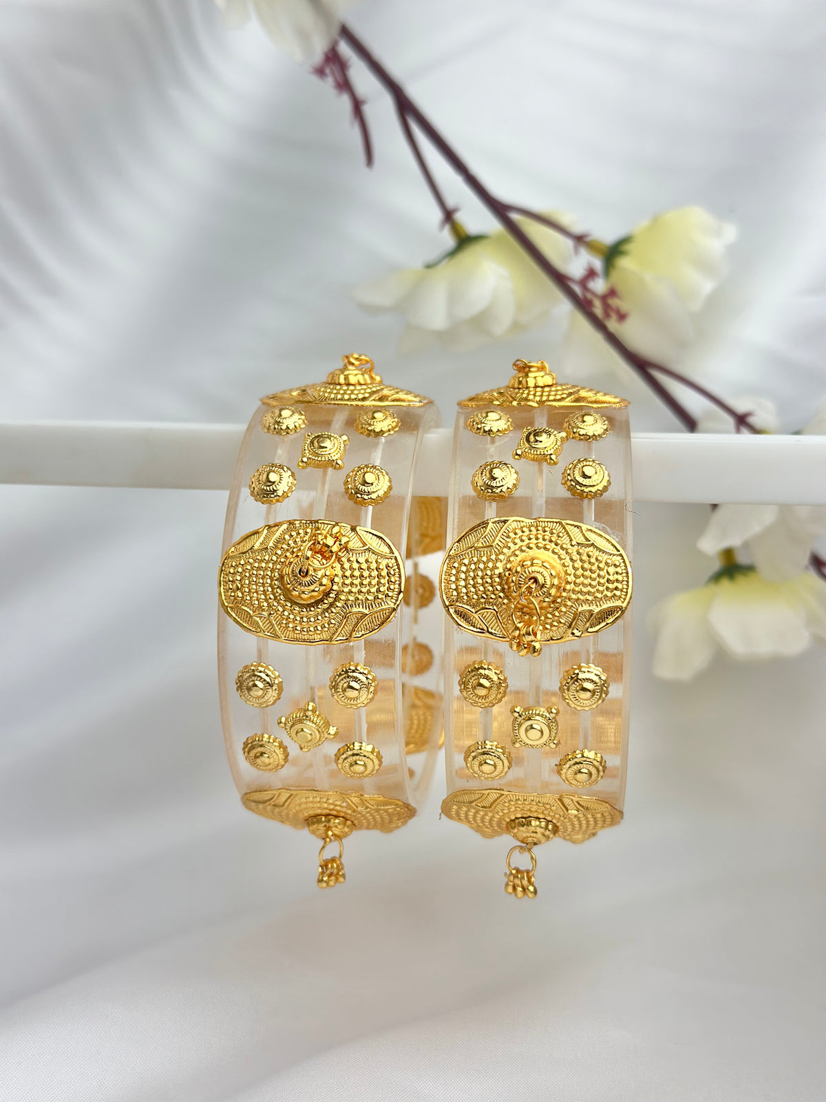 Traditional Golden Transparent Bundi Kada (2 pcs set)