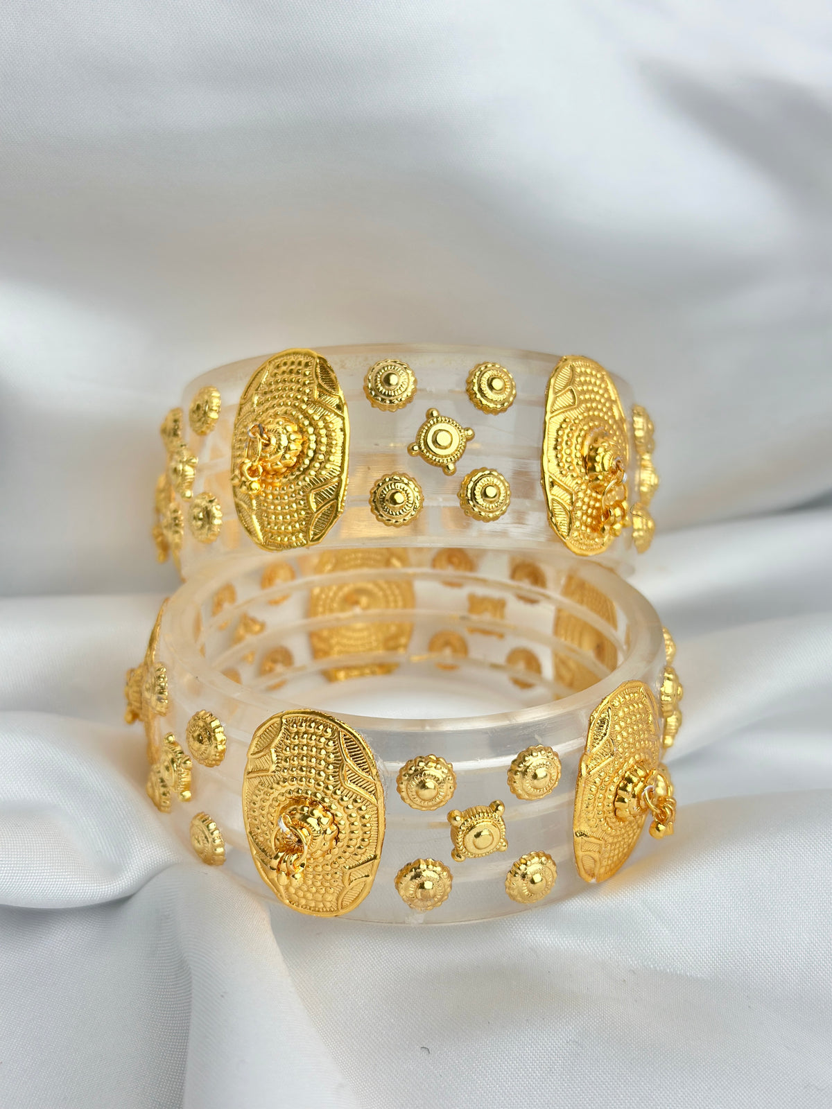 Traditional Golden Transparent Bundi Kada (2 pcs set)