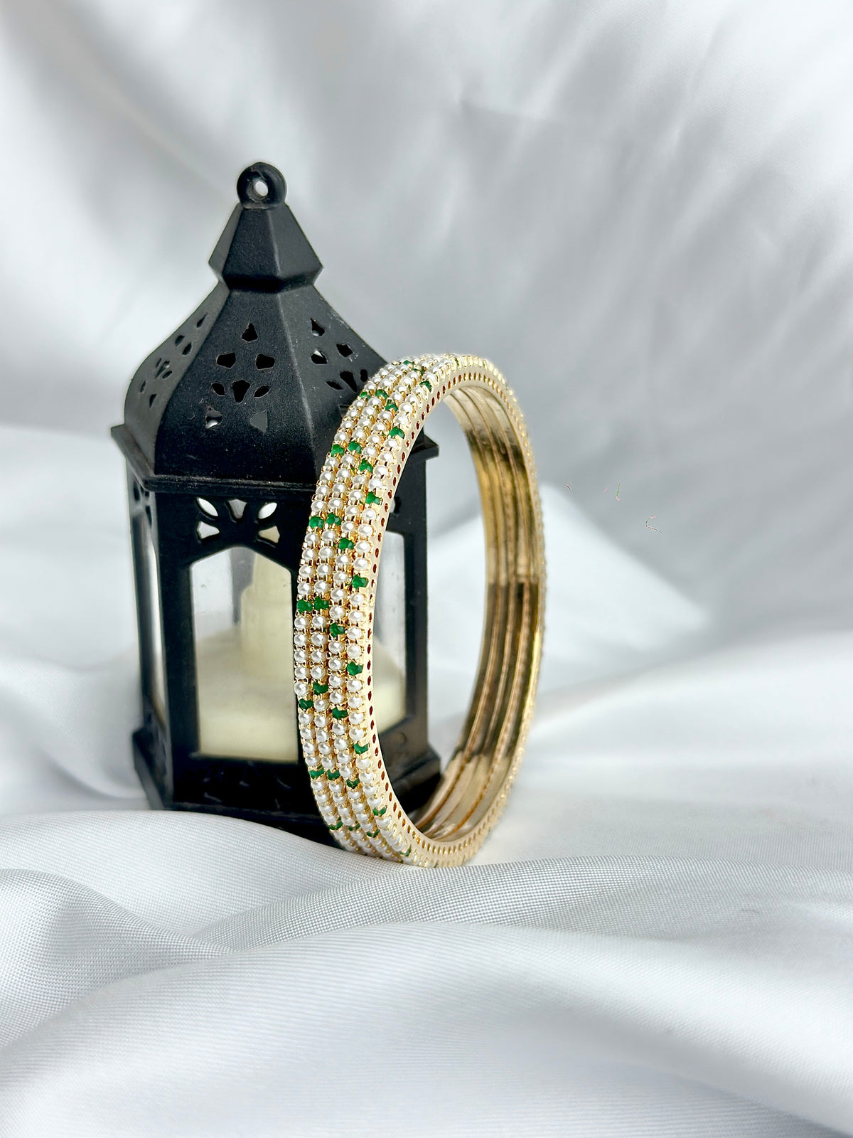 Premium Moti Work Bangles – Classic Indian Style(4 pcs set)
