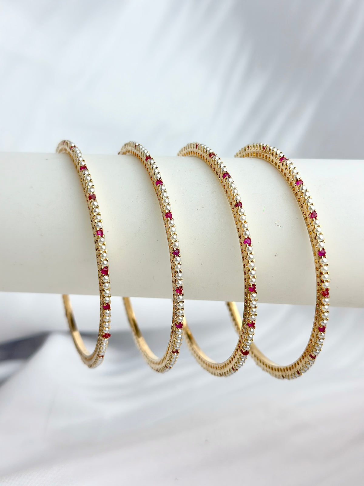 Premium Moti Work Bangles – Classic Indian Style(4 pcs set)