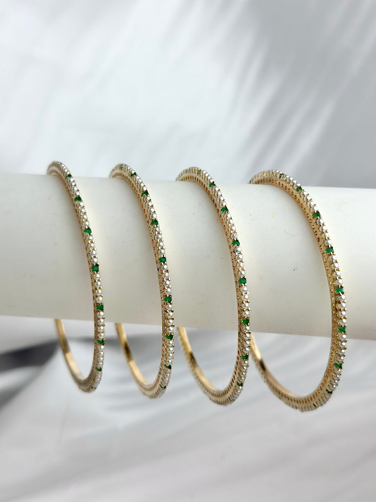 Premium Moti Work Bangles – Classic Indian Style(4 pcs set)
